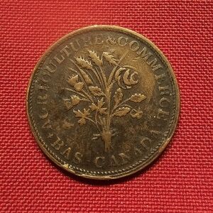 1835 Canadian "Bouquet Sou" Token.